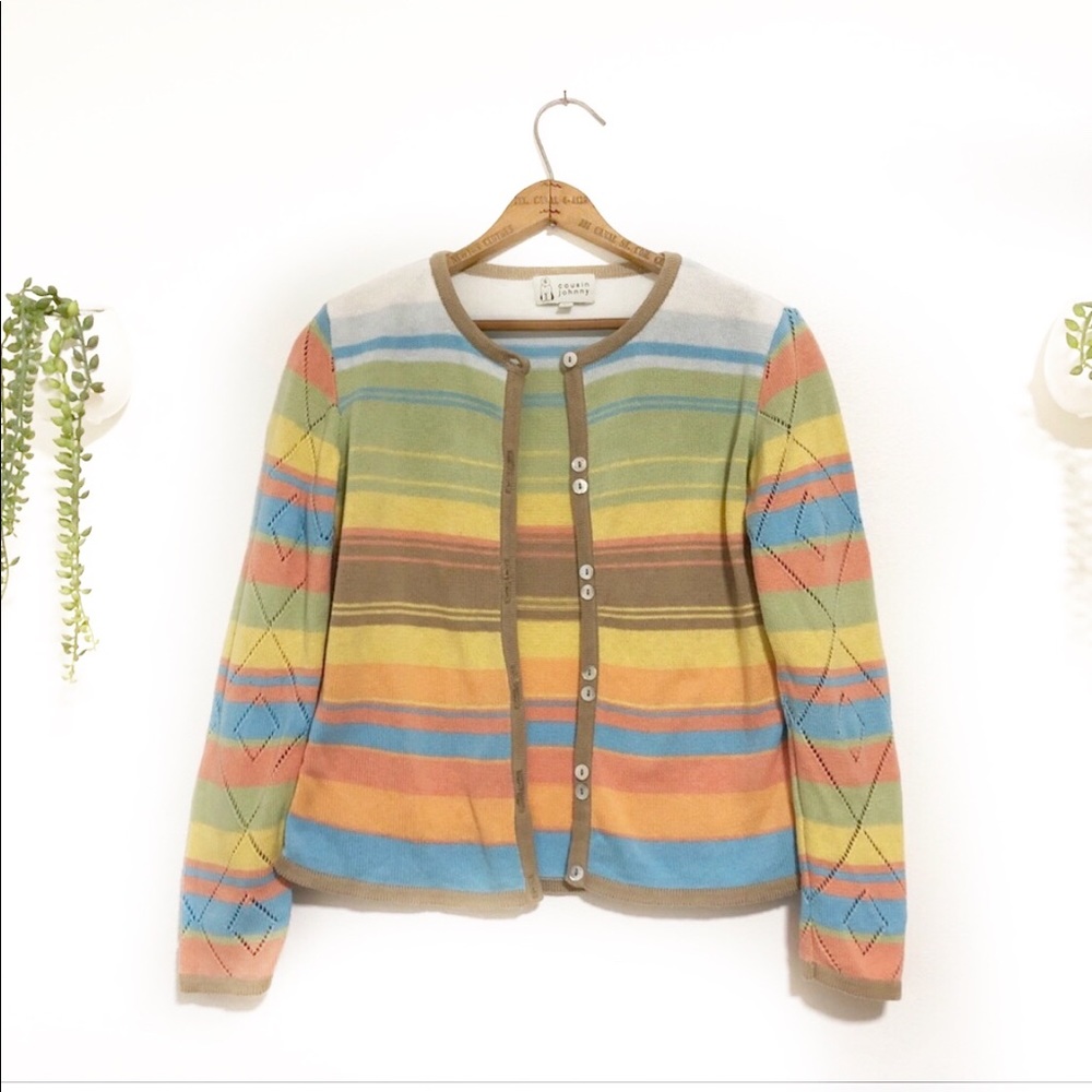 Cousin Johnny Striped Cardigan M